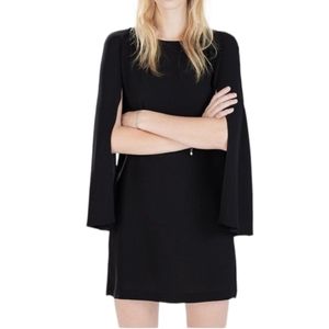 Zara Cape Sleeve Dress, size medium black dress